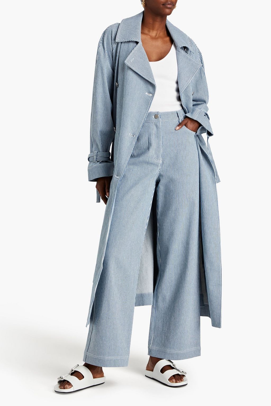 REMAIN BIRGER CHRISTENSEN Striped high-rise wide-leg jeans