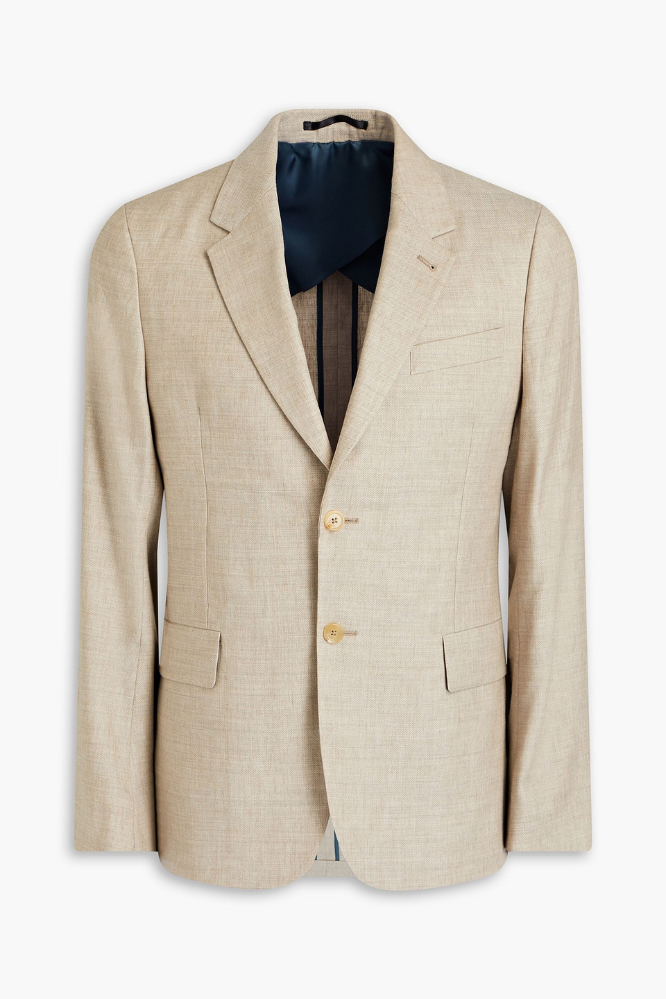 Slim-fit linen and wool-blend blazer