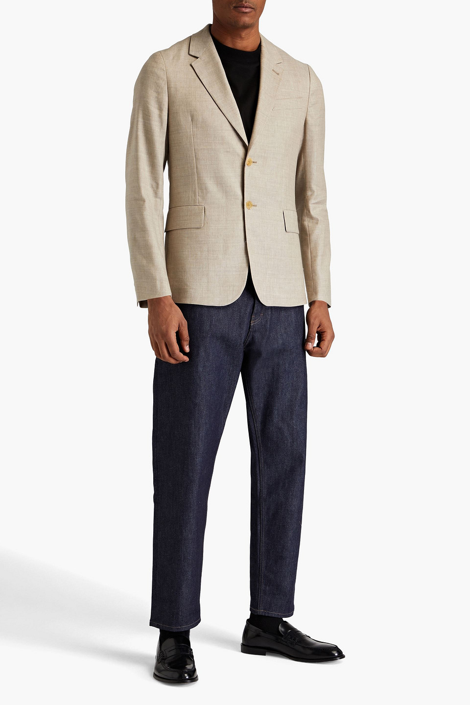 Shop Paul Smith Slim-fit Linen And Wool-blend Blazer In Beige