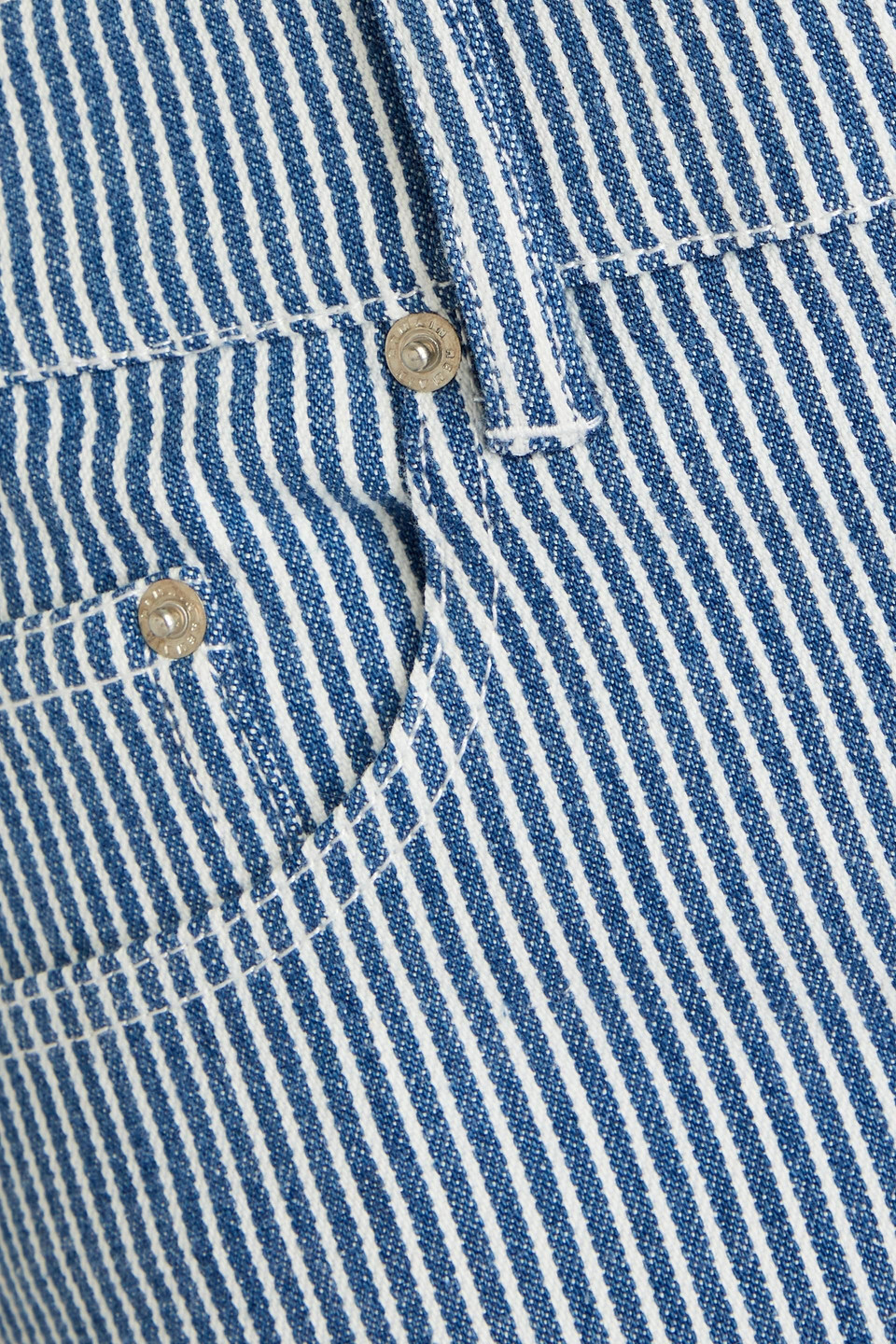 Remain Birger Christensen Striped Denim Shorts In Blue