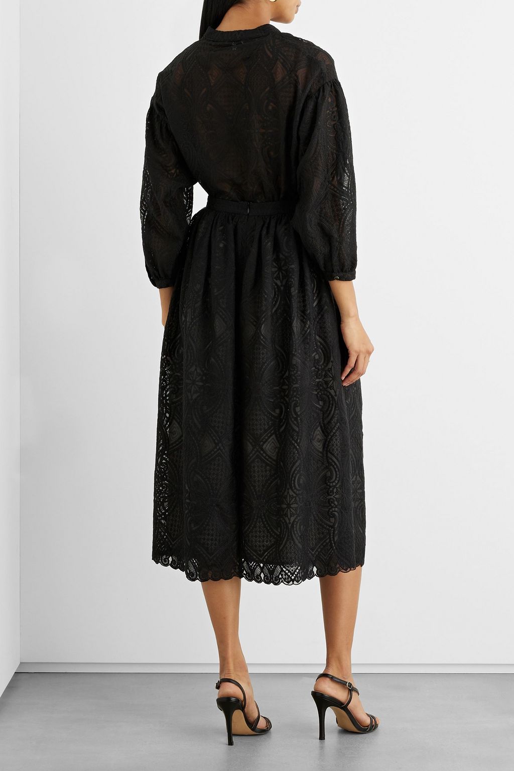 IRIS & INK Matilda guipure lace midi skirt