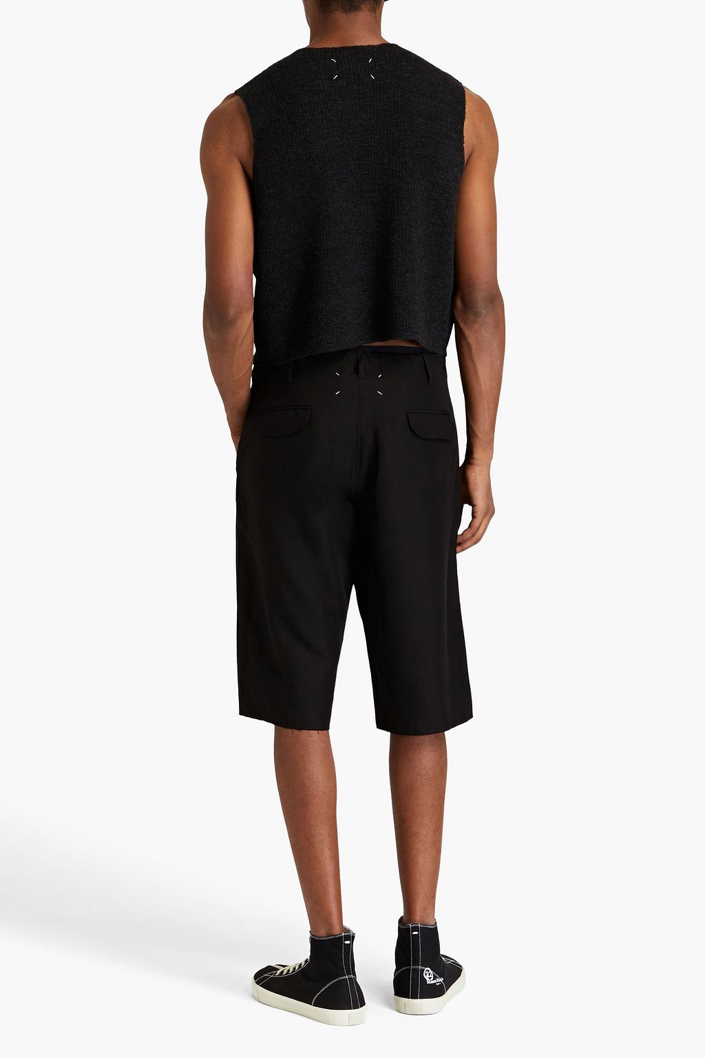 MAISON MARGIELA شورت برباط شدّ مصنوع من الكنفا