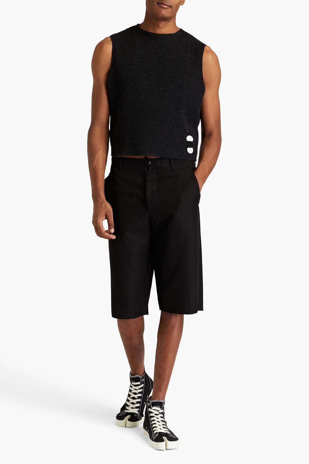 MAISON MARGIELA شورت برباط شدّ مصنوع من الكنفا