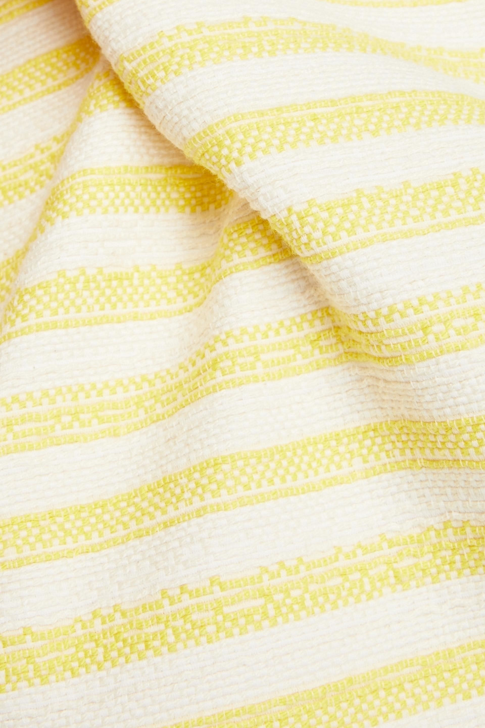 Zimmermann High Tide Cropped Button-embellished Striped Cotton-blend Top In Yellow