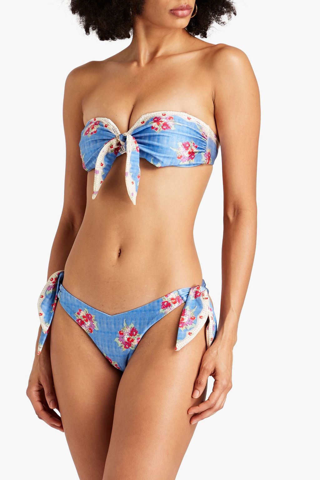 ZIMMERMANN Floral-print bandeau bikini