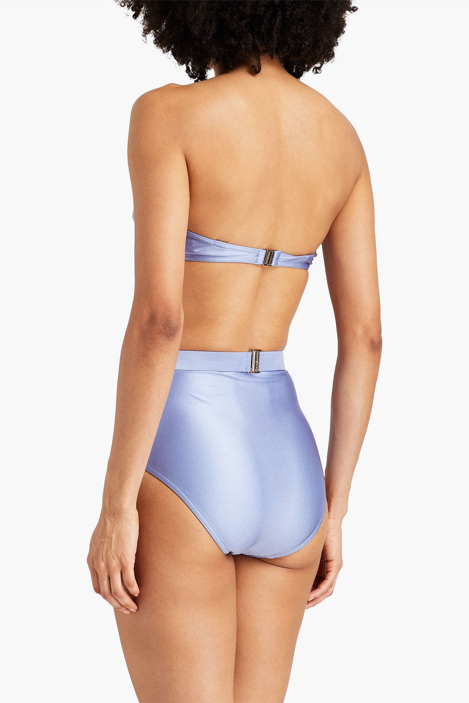 Shop Zimmermann Chain-embellished Belted High-rise Bikini Briefs In Light Blue