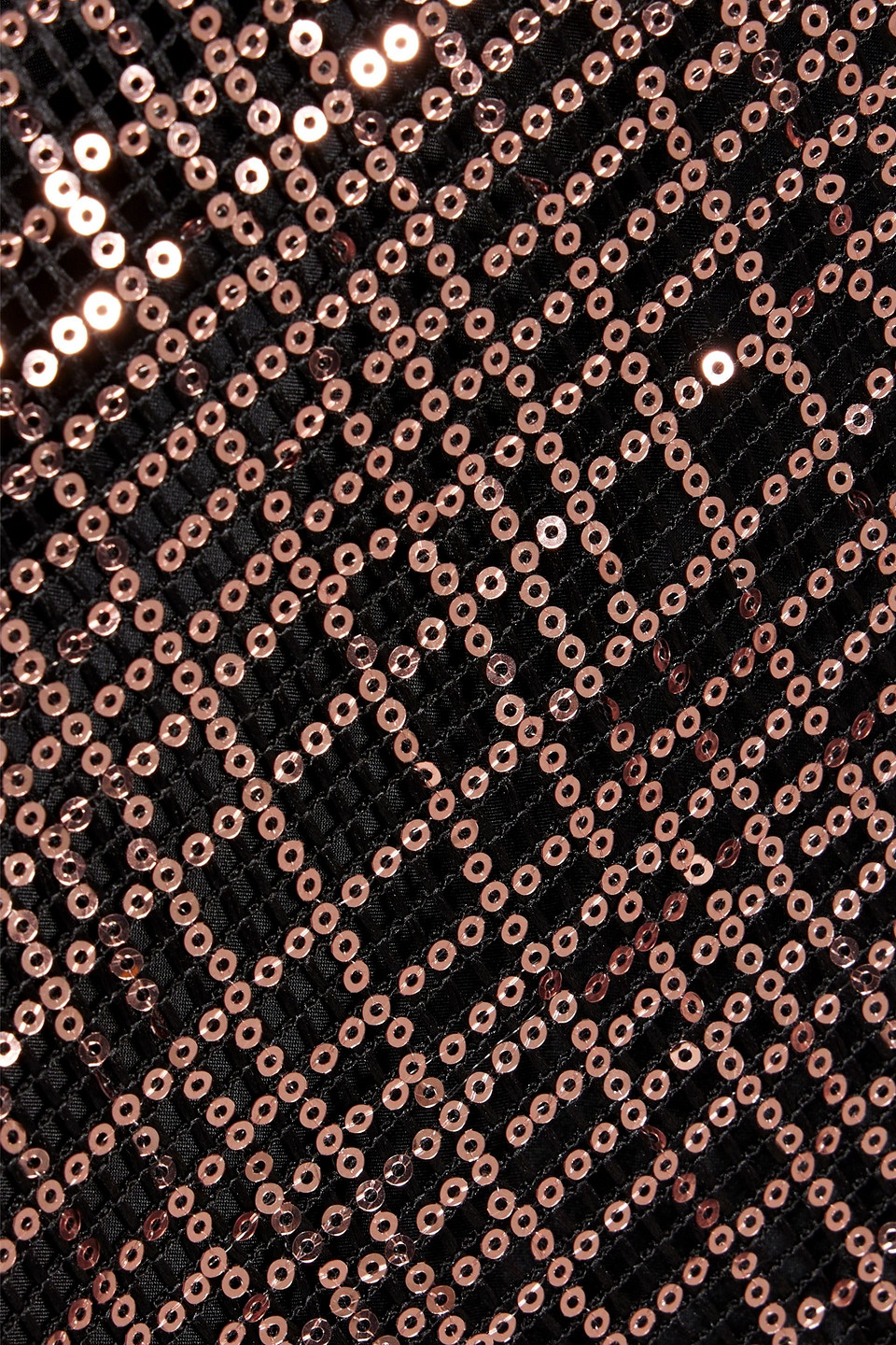 Michelle Mason Sequined Mesh Mini Slip Dress In Rose Gold
