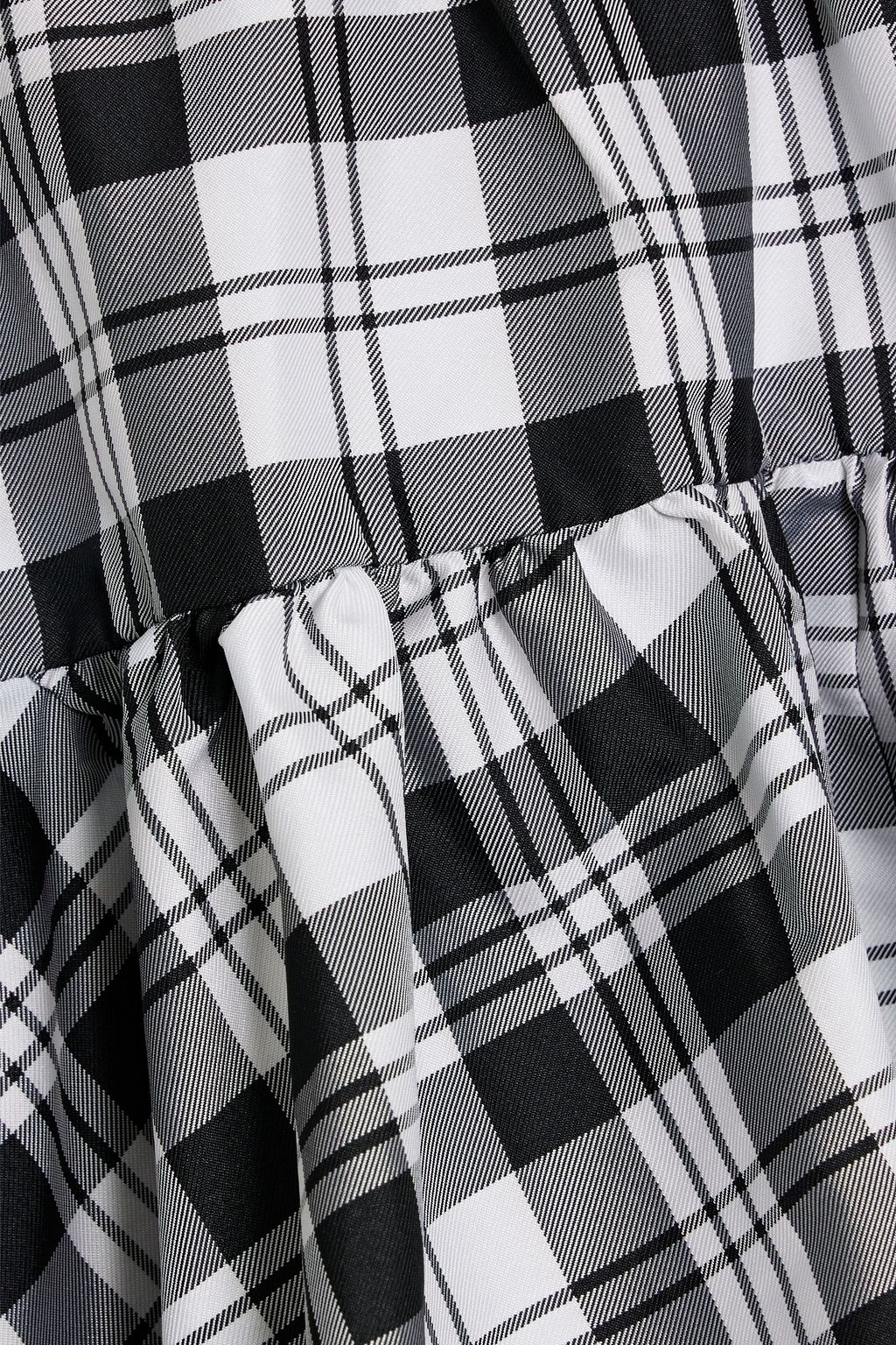 REDVALENTINO Ruffled checked taffeta mini skirt