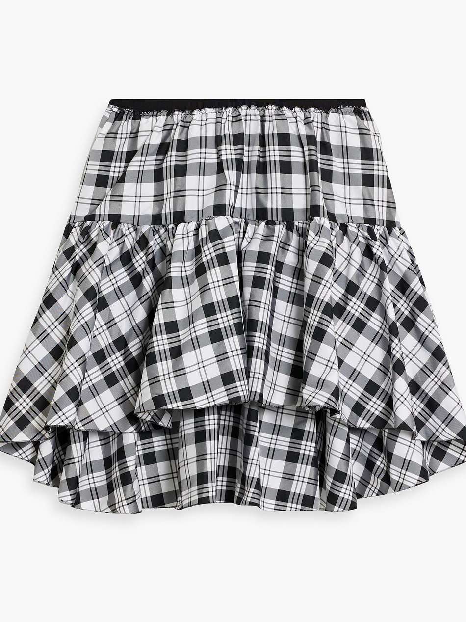 ruffled checked taffeta mini skirt