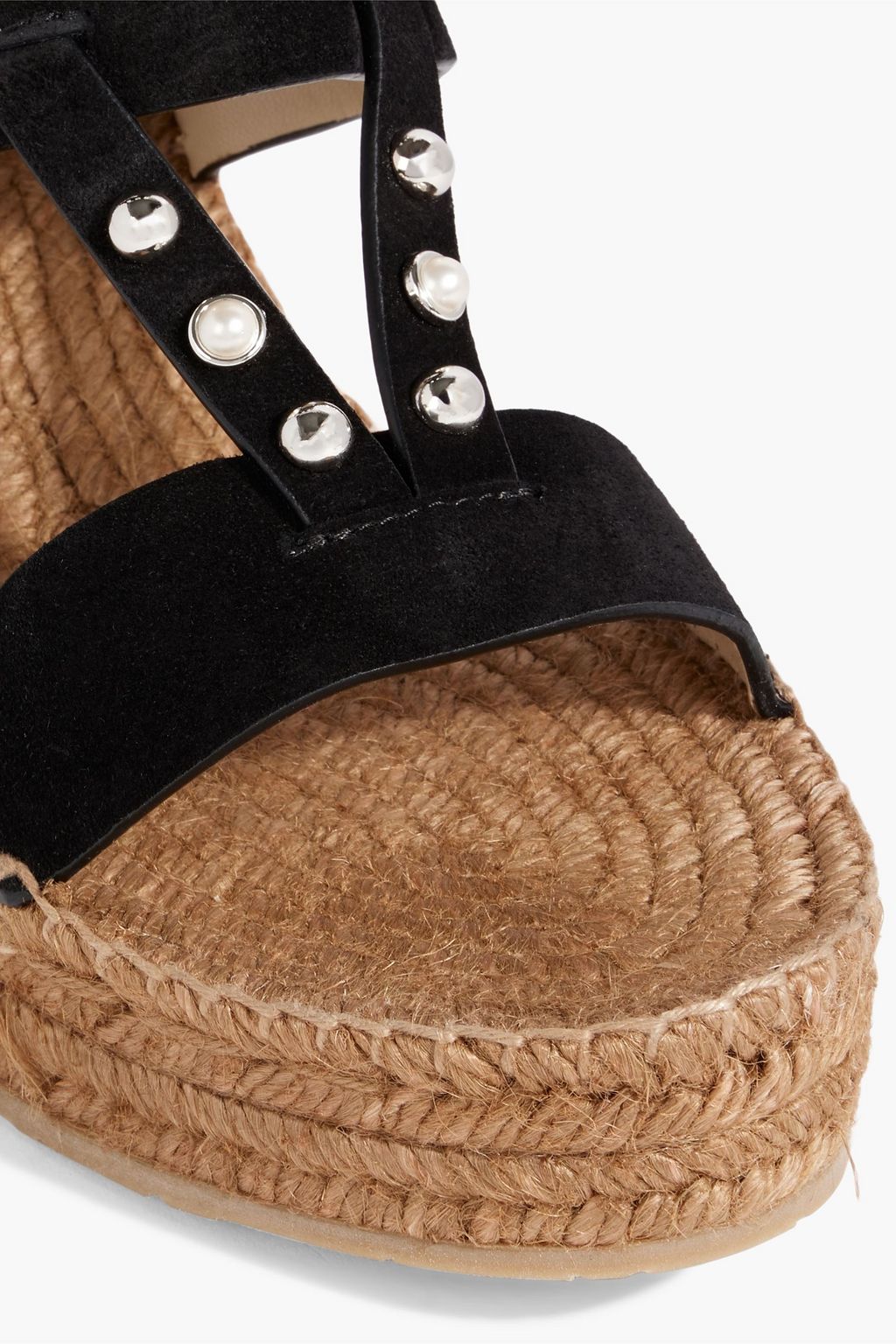 JIMMY CHOO Danica 80 embellished suede espadrille wedge sandals