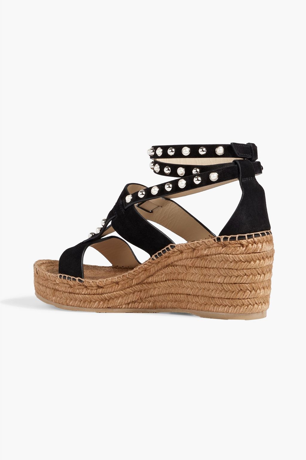 JIMMY CHOO Danica 80 embellished suede espadrille wedge sandals