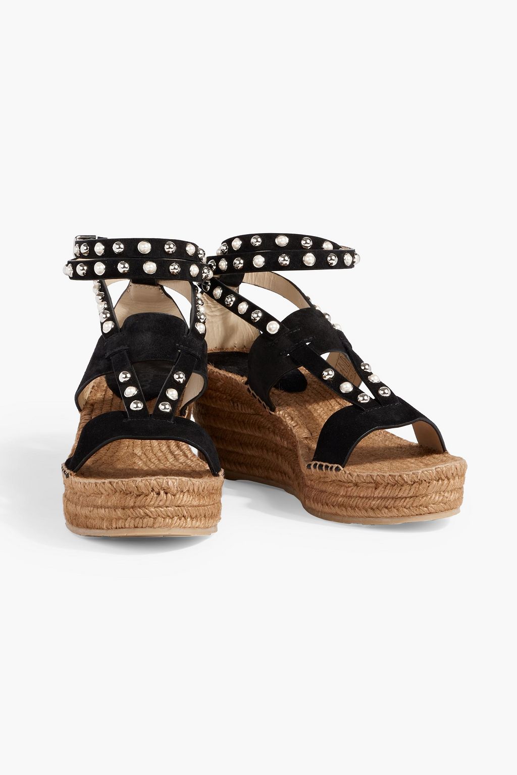 JIMMY CHOO Danica 80 embellished suede espadrille wedge sandals