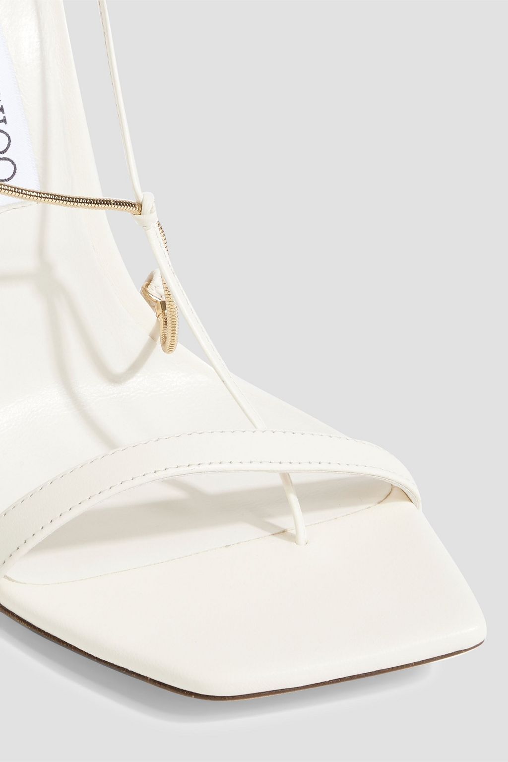 JIMMY CHOO Oriana 110 chain-embellished leather sandals