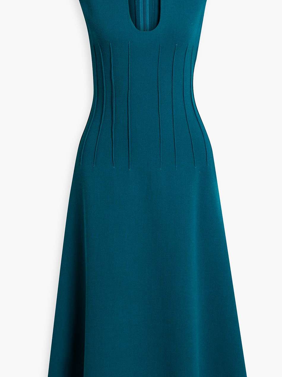 cutout wool-blend midi dress