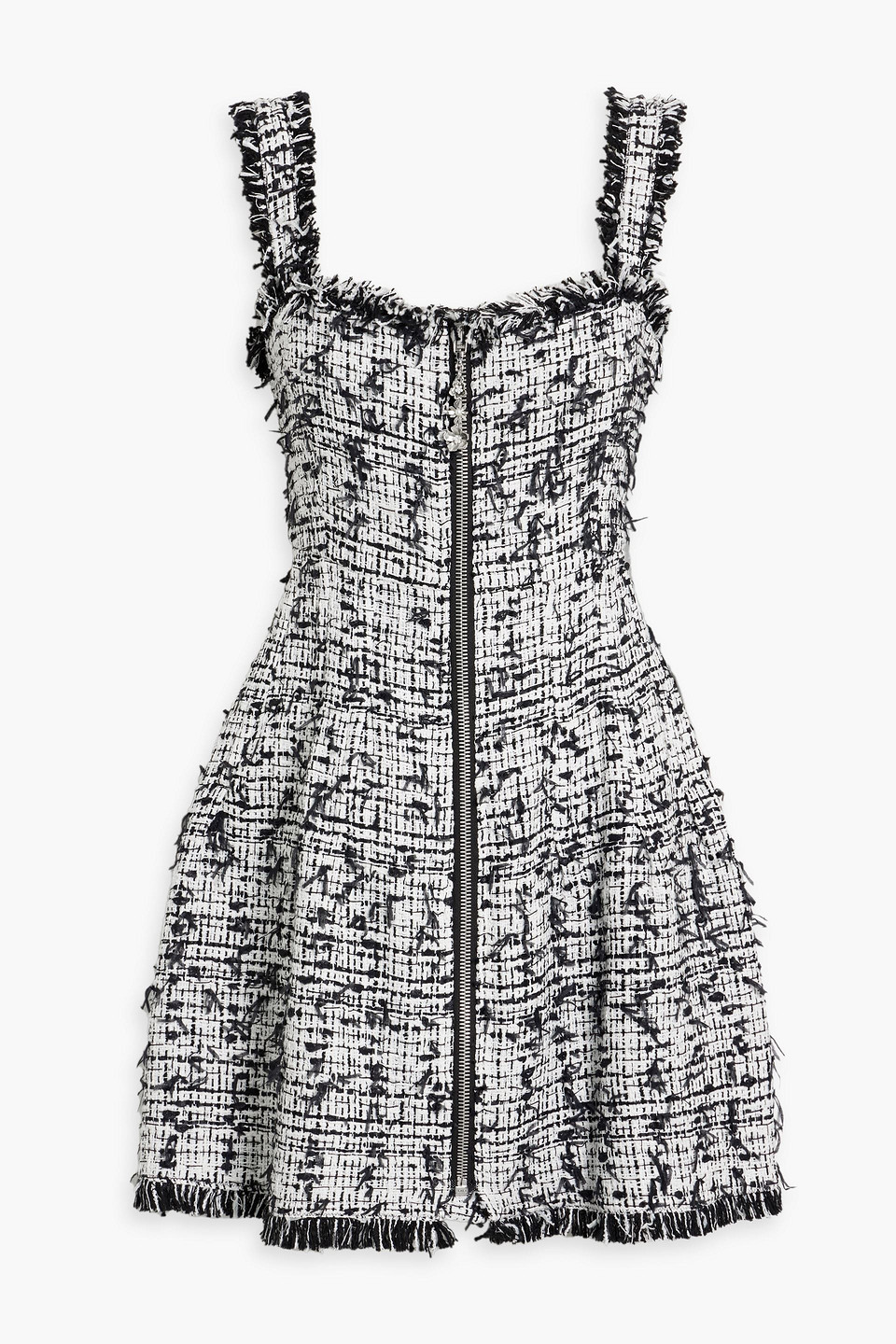 Oscar De La Renta Cotton-blend Bouclé-tweed Mini Dress In White