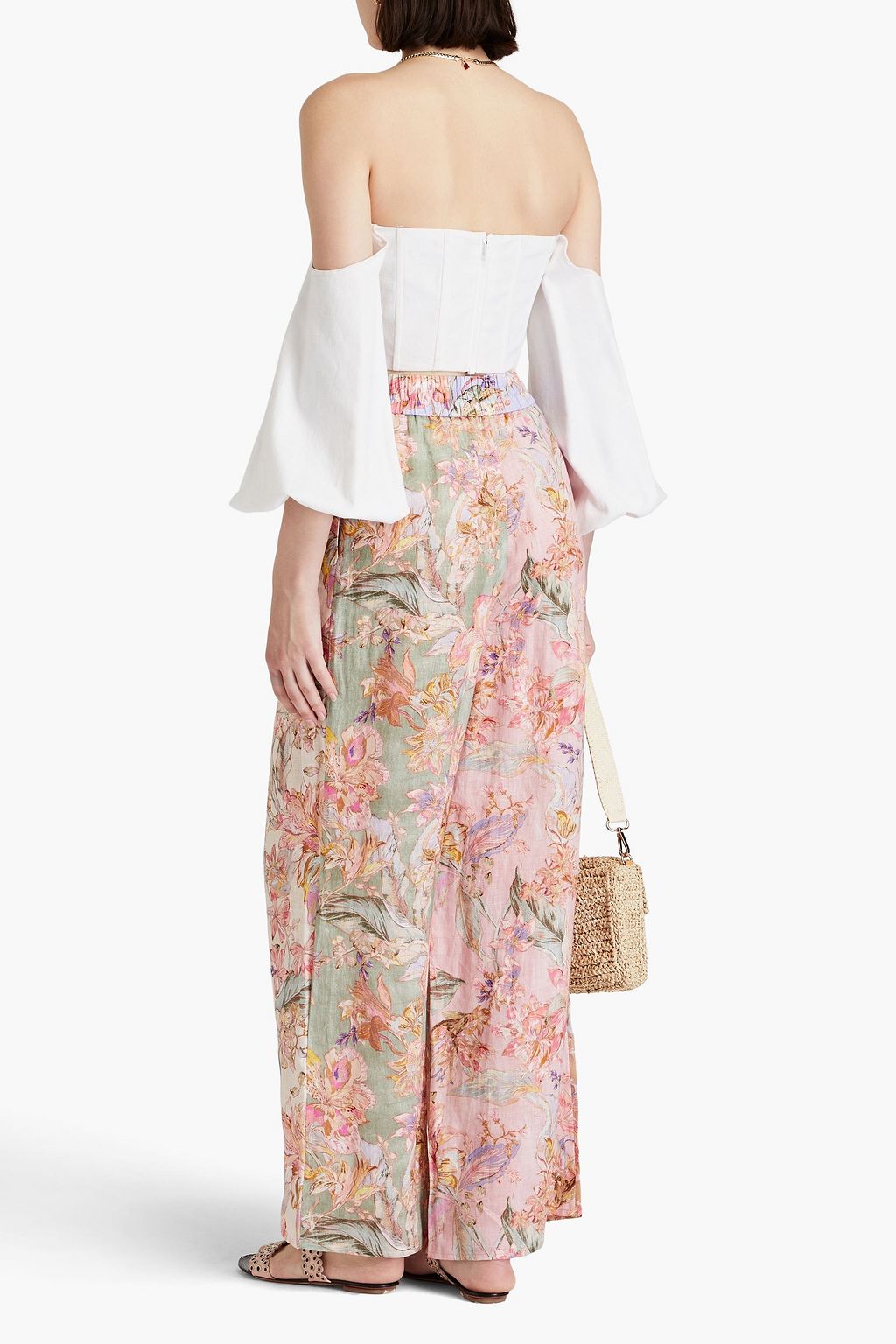 ZIMMERMANN Floral-print linen wide-leg pants