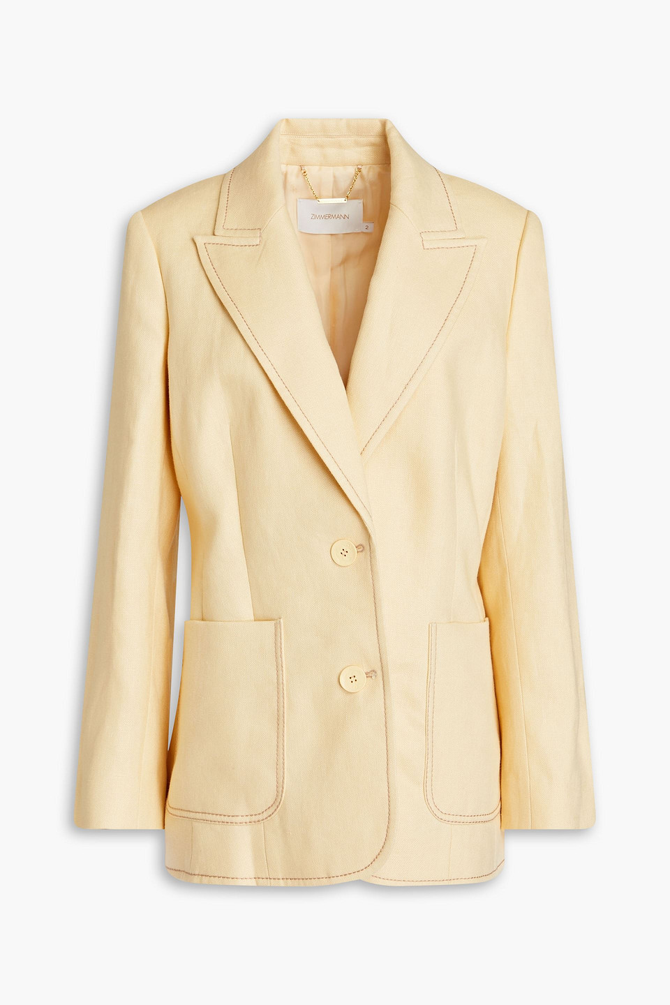 Zimmermann Blazer Aus Leinen In Pastel Yellow