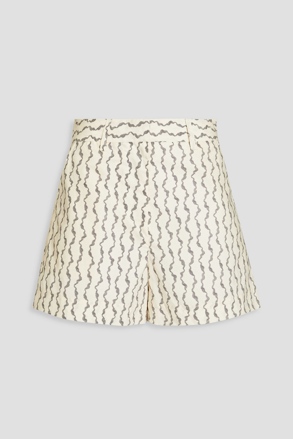 Remain Birger Christensen Printed Cotton-poplin Shorts In Cream