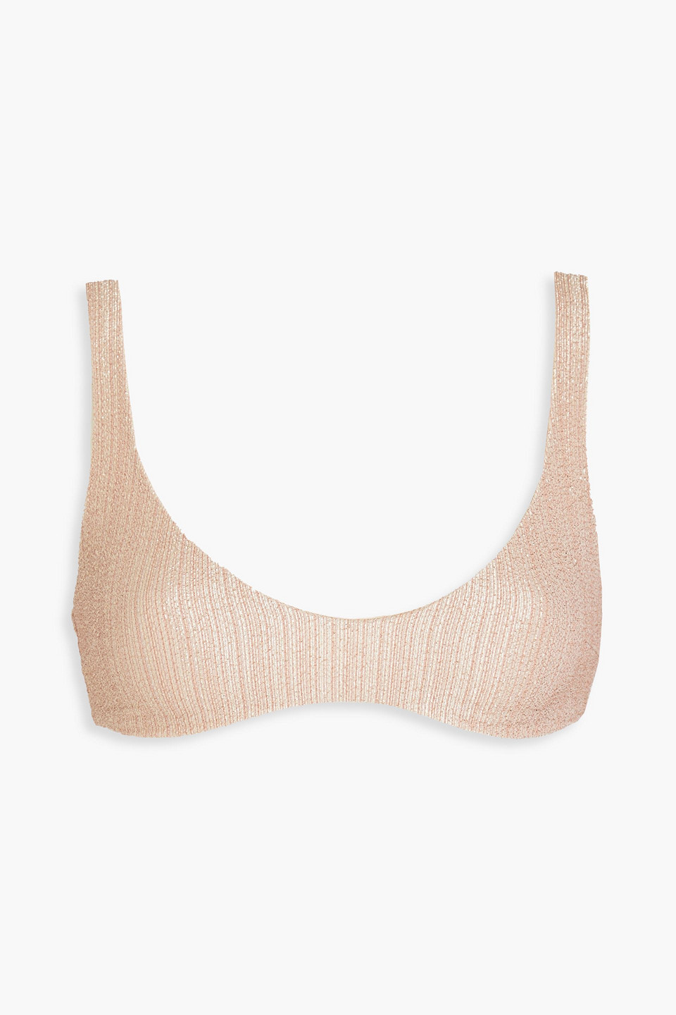 Zimmermann - Separates Texture metallic stretch-crepe bikini top - Metallic - 0