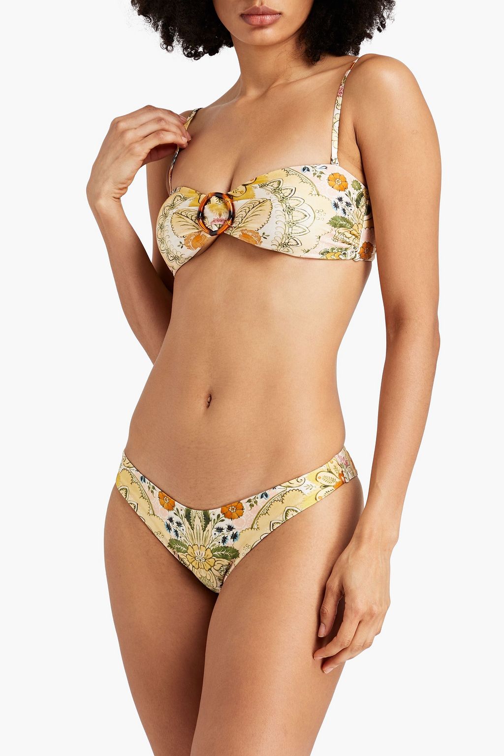 ZIMMERMANN Floral-print bandeau bikini