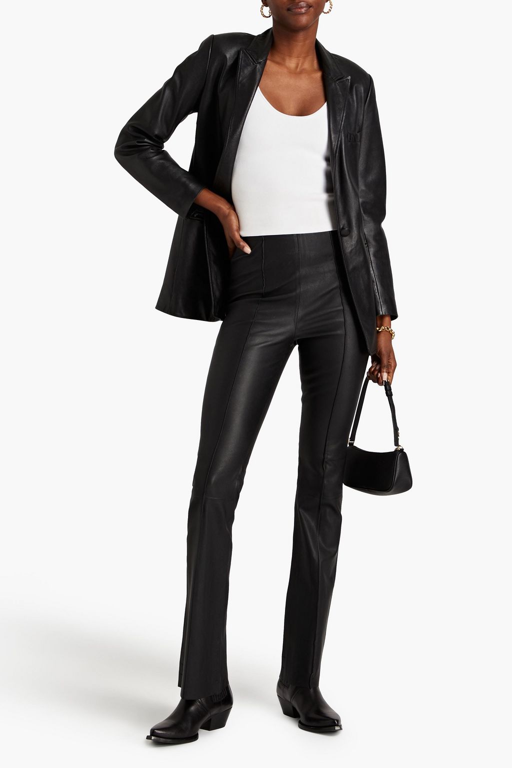 REMAIN BIRGER CHRISTENSEN Stretch-leather bootcut pants