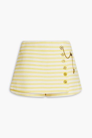 Striped Cotton Canvas Short: Women's Designer Bottoms