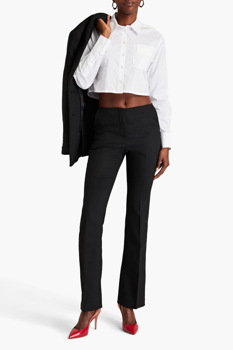 Shop Remain Birger Christensen Twill Bootcut Pants In Black