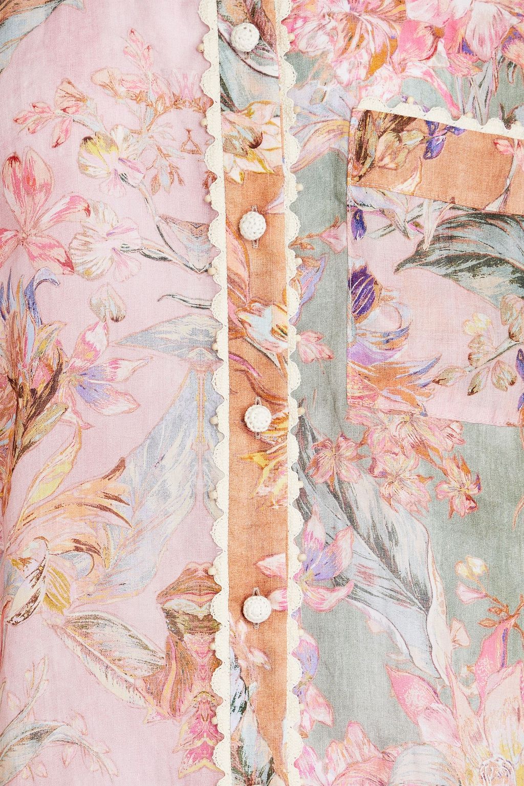 ZIMMERMANN Floral-print ramie shirt
