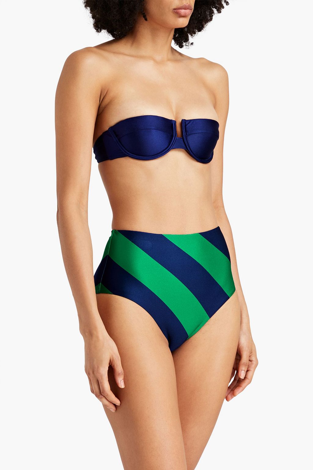 ZIMMERMANN Striped high-rise bikini briefs