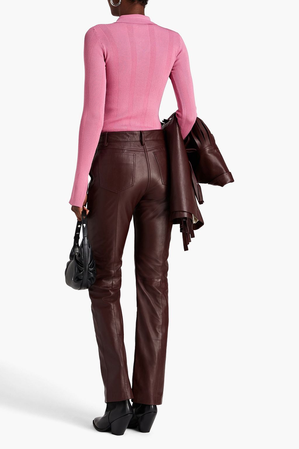 REMAIN BIRGER CHRISTENSEN Zip-detailed leather straight-leg pants