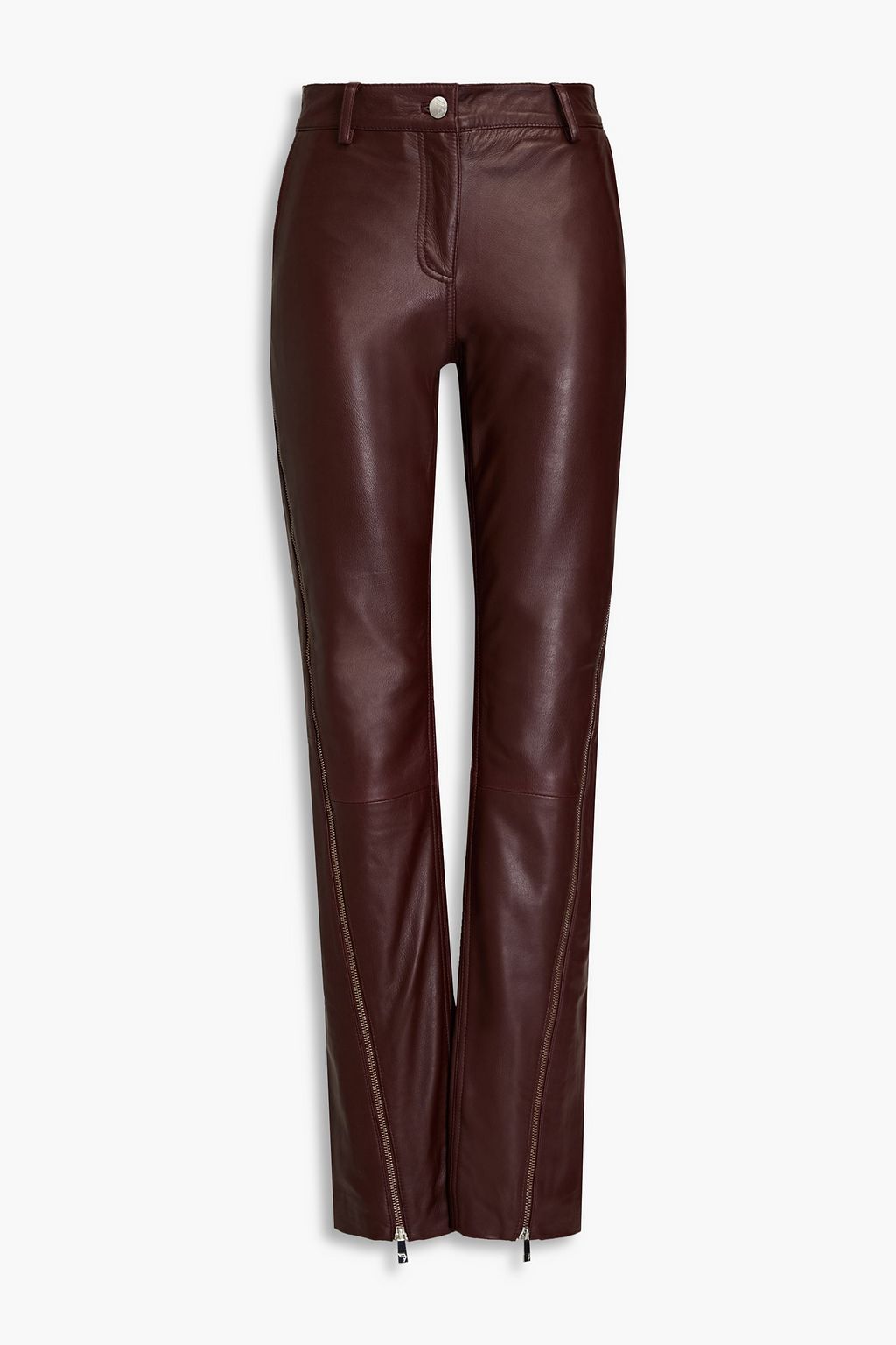 REMAIN BIRGER CHRISTENSEN Zip-detailed leather straight-leg pants