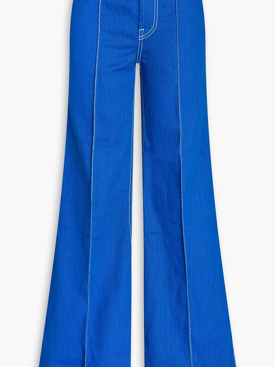 embroidered high-rise flared jeans