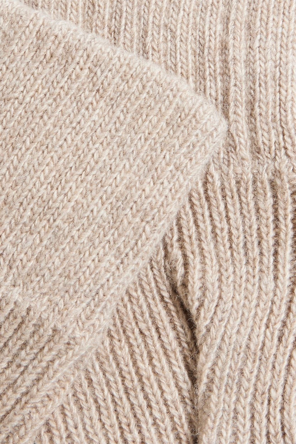 IRIS & INK Nellie ribbed cashmere and wool-blend fingerless gloves