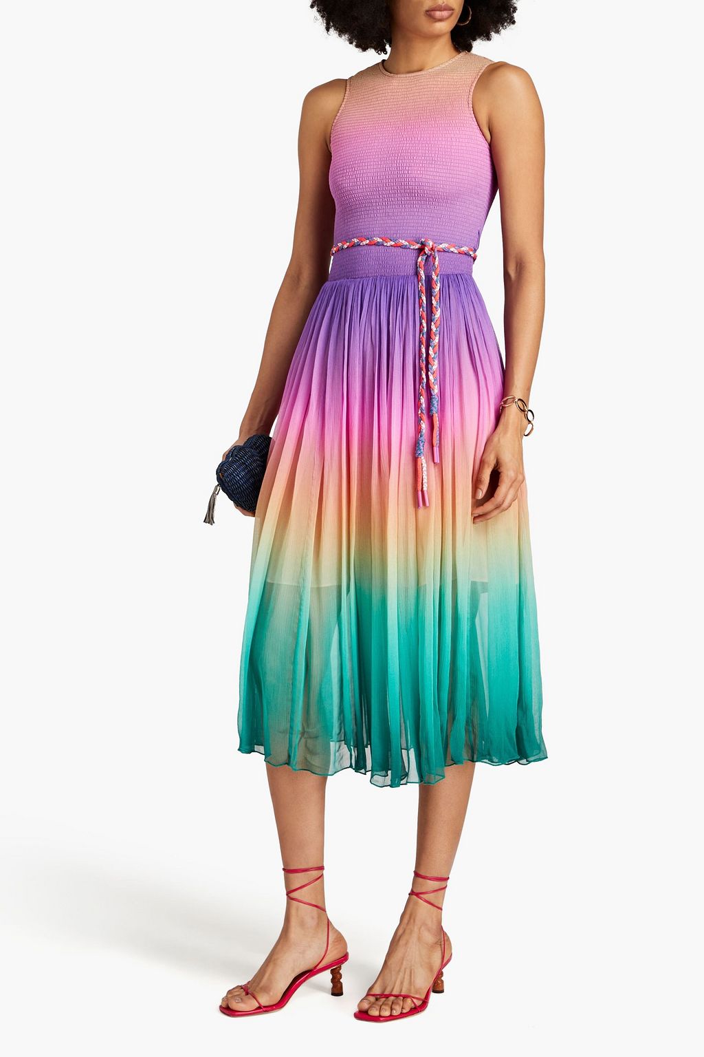 ZIMMERMANN Dégradé crepon midi dress