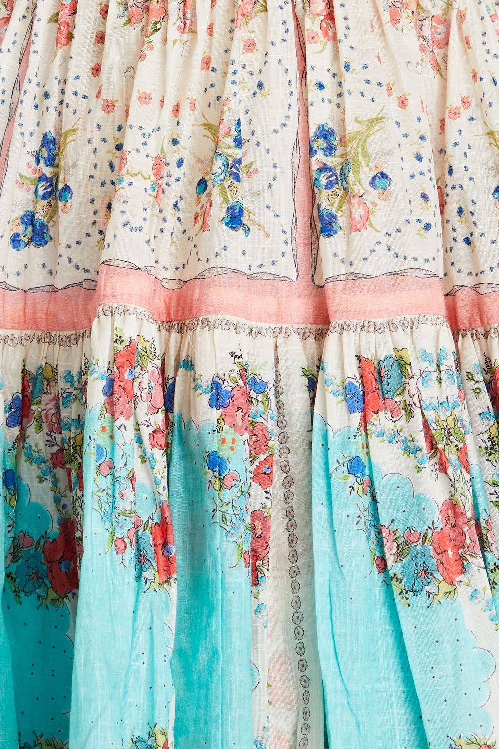 ZIMMERMANN Ruffled floral-print cotton mini wrap dress