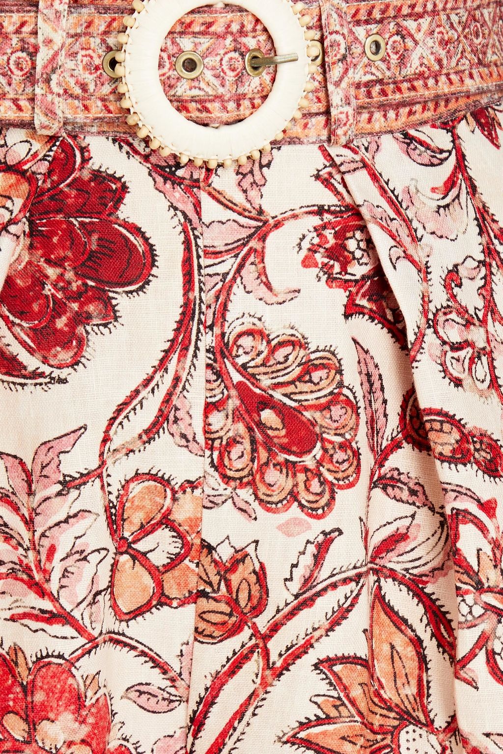 ZIMMERMANN شورت مصنوع من الكتّان بتصميم مزركش ومزين بطبعة الأزهار
