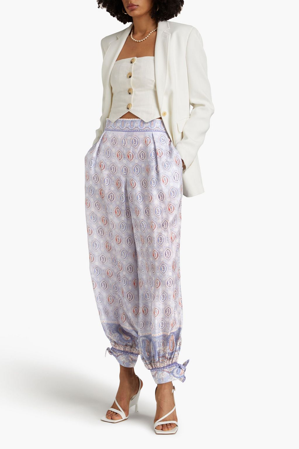 ZIMMERMANN Paisley-print silk crepe de chine tapered pants