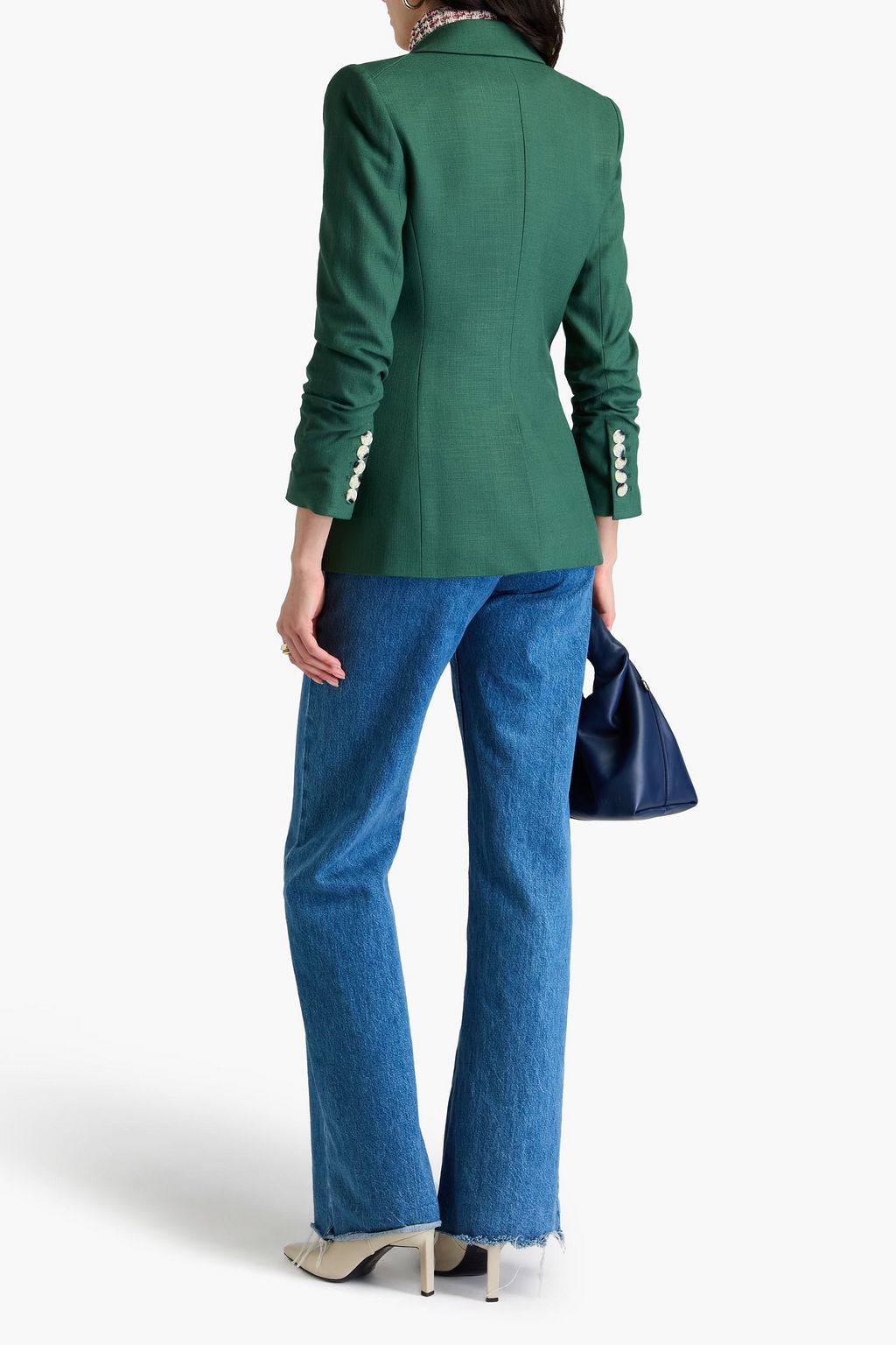 VERONICA BEARD Battista Dickey ruched woven blazer