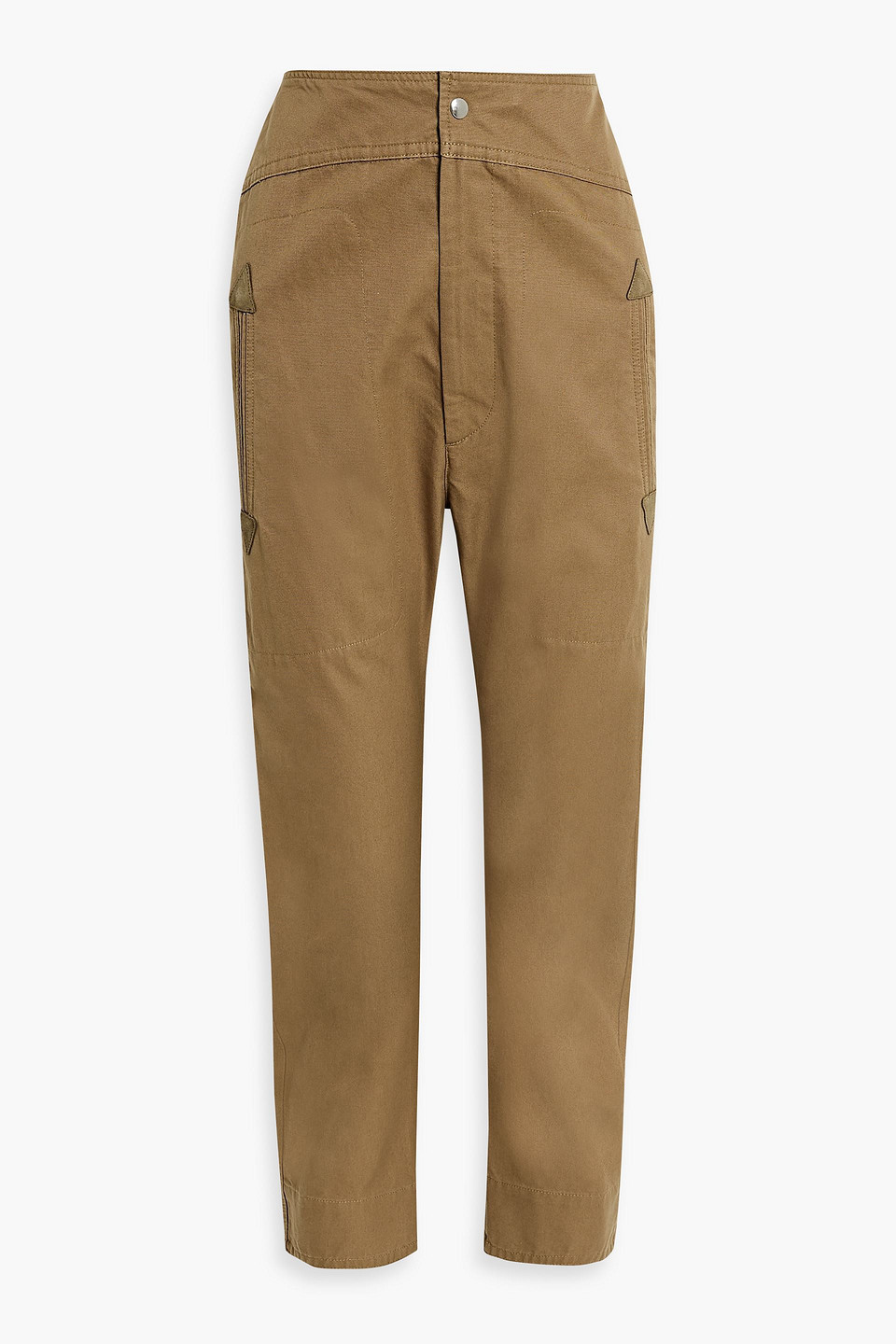 Marant Etoile Raluniae Cropped Cotton Tapered Pants In Beige