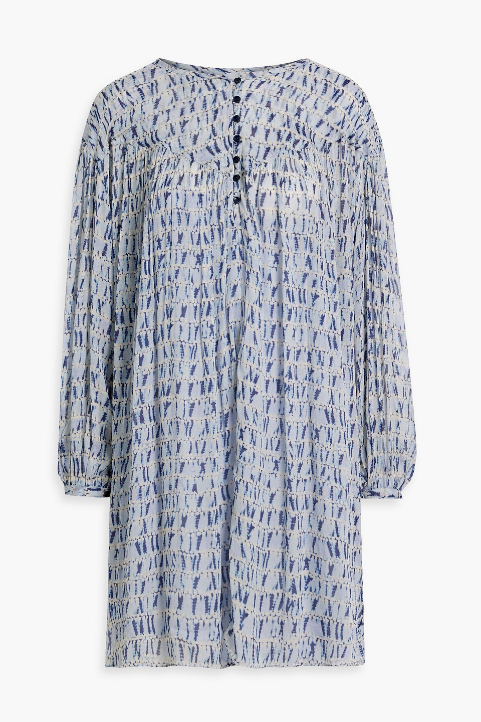 Shop Isabel Marant Étoile Silorion Tie-dyed Crepon Mini Dress In Light Blue