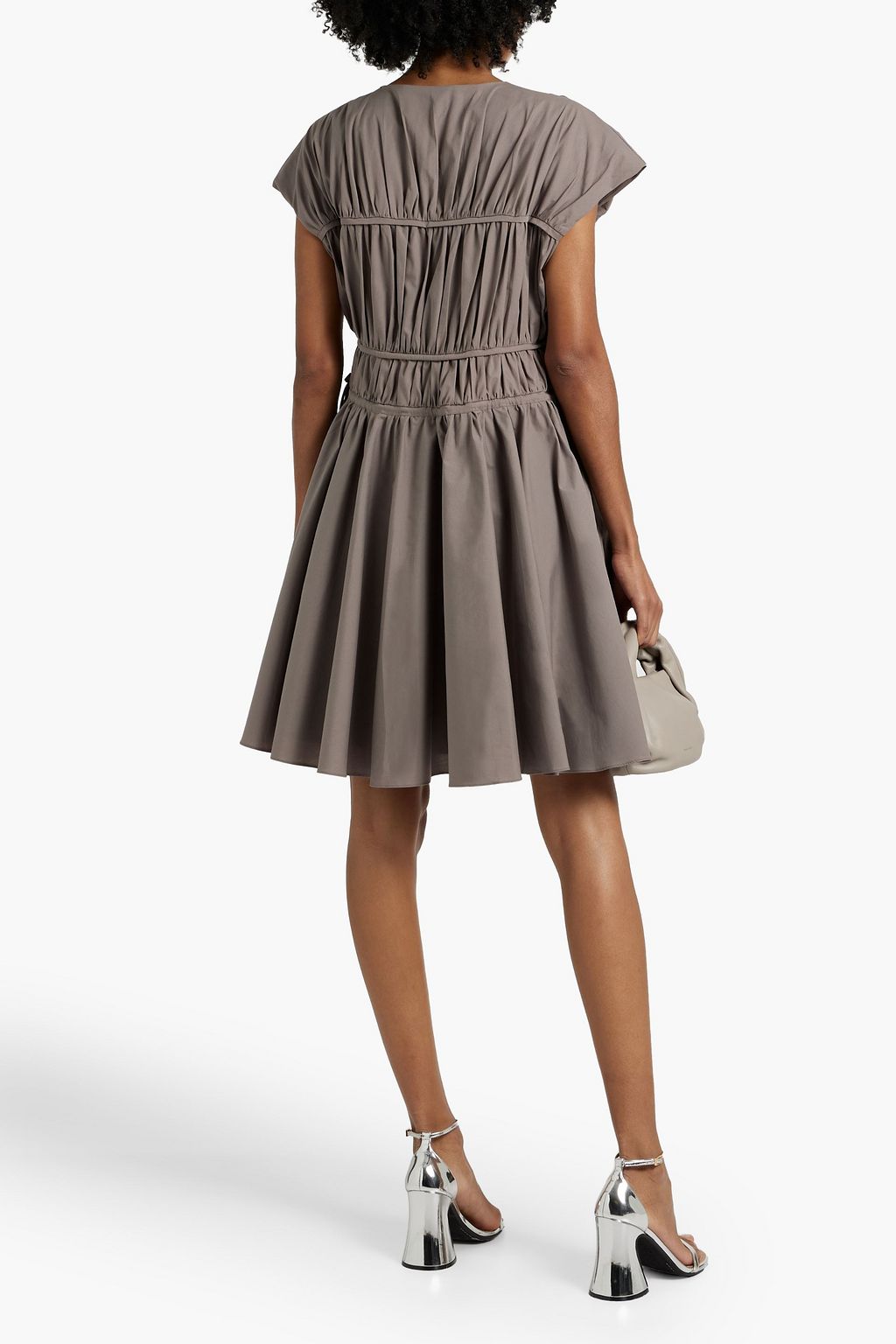 TOVE Clara gathered cotton-poplin mini dress