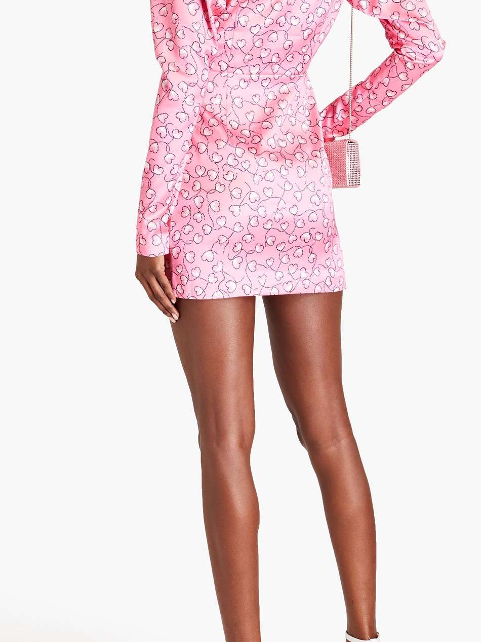 cutout printed satin mini dress