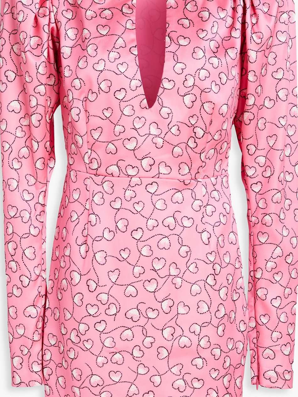 cutout printed satin mini dress