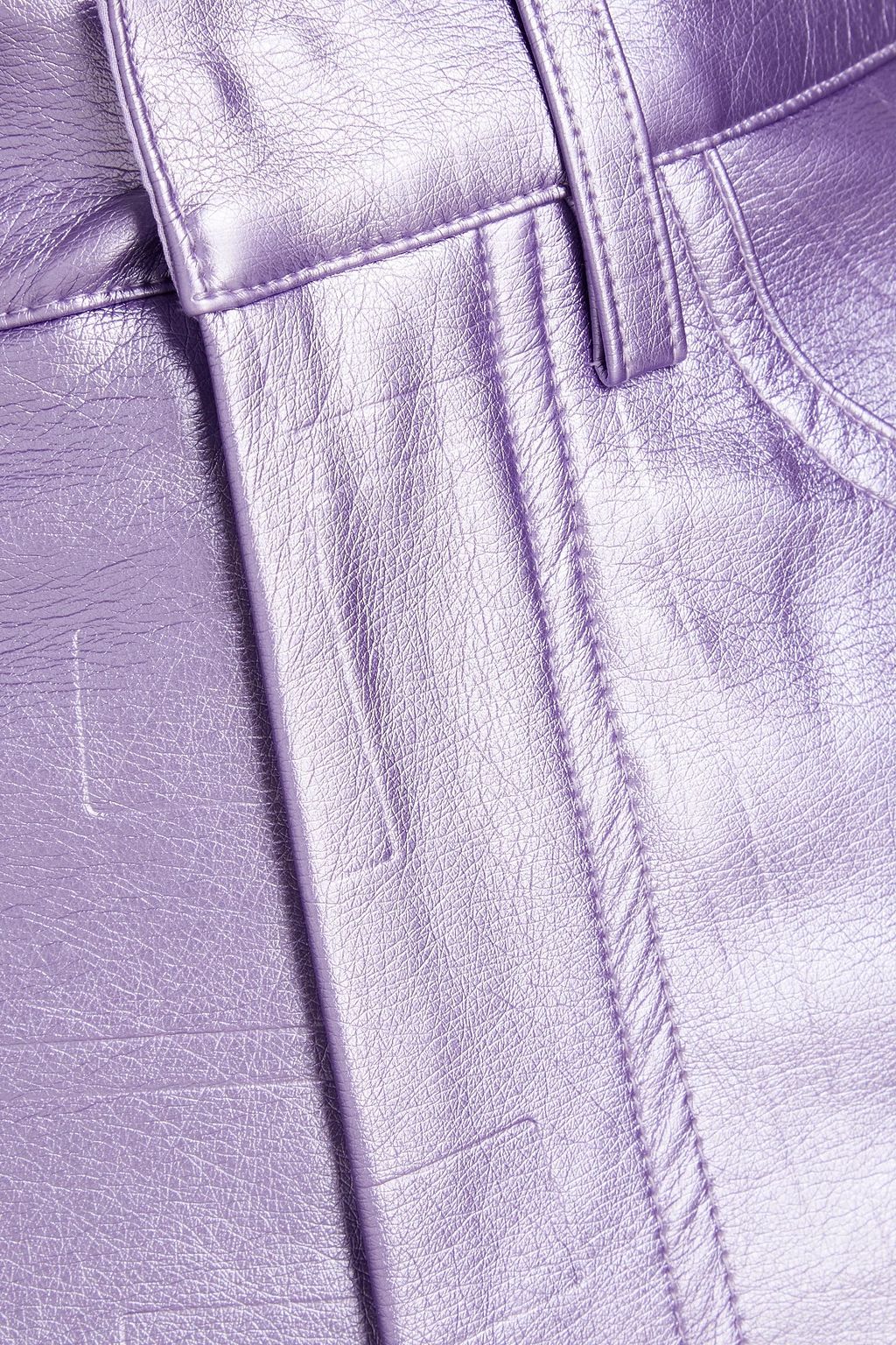 ROTATE BIRGER CHRISTENSEN Hose mit geradem Bein aus Kunstleder mit Metallic-Effekt