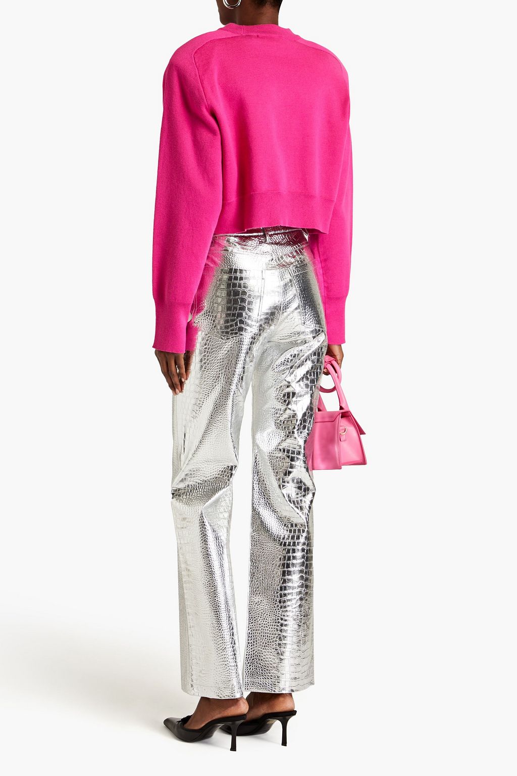 ROTATE BIRGER CHRISTENSEN 크리스털 장식 코튼 혼방 스웨터