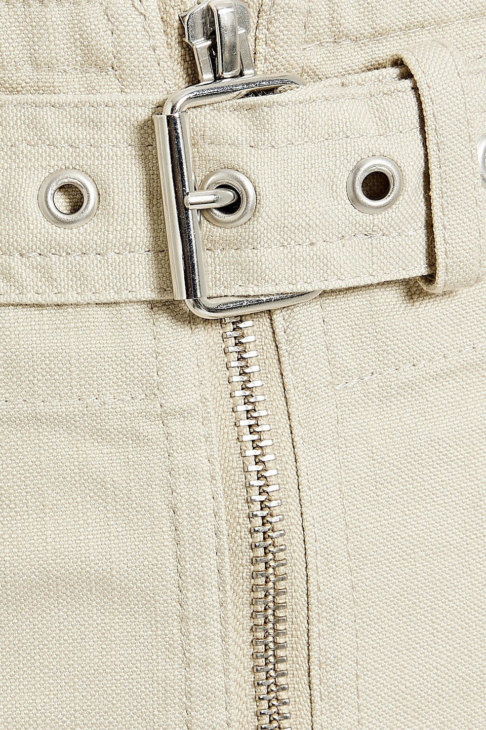 Shop Isabel Marant Étoile Peggy Belted Cotton And Linen-blend Canvas Straight-leg Pants In Cream