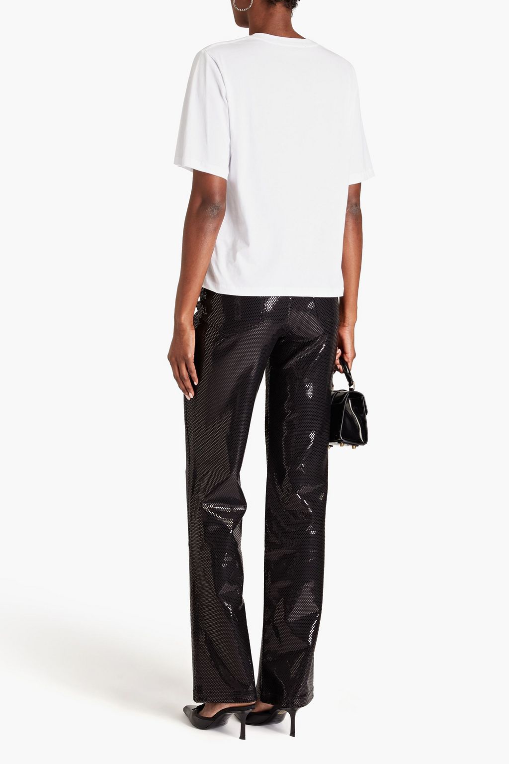 ROTATE BIRGER CHRISTENSEN Asteeer appliquéd cotton-jersey T-shirt