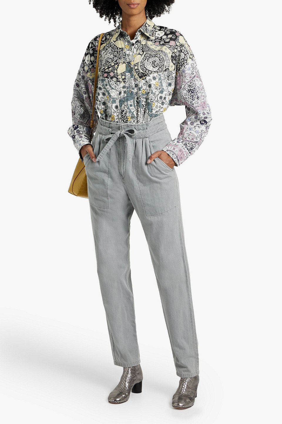 Shop Isabel Marant Étoile Muardo High-rise Tapered Jeans In Gray