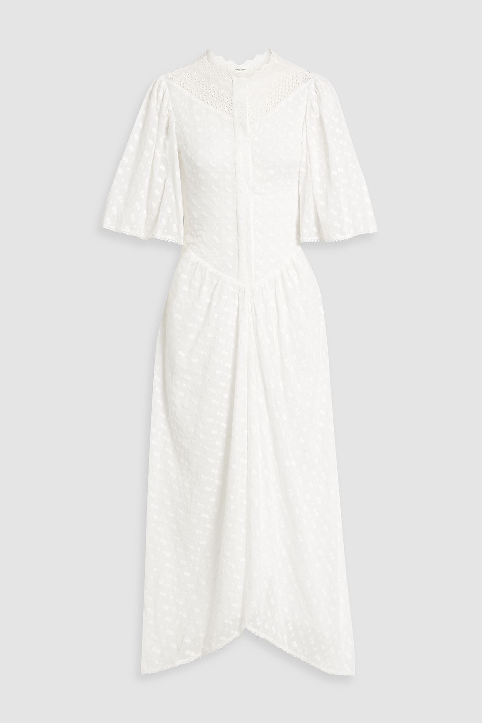 Isabel Marant Étoile Turin Crochet-trimmed Broderie Anglaise Cotton Midi Dress In White