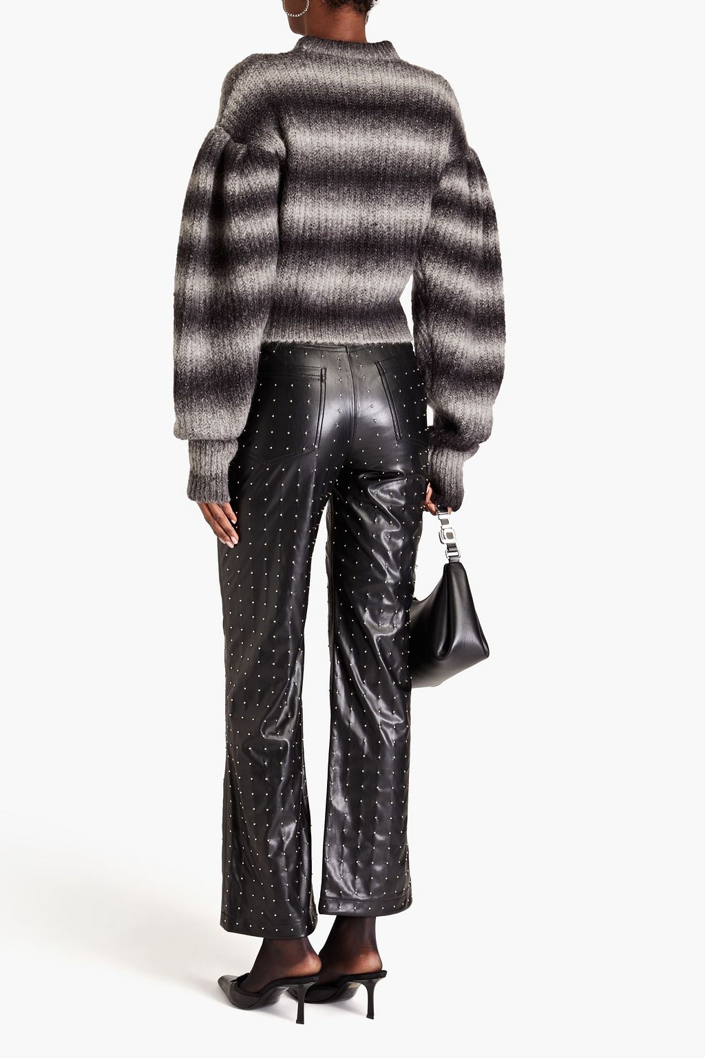 ROTATE BIRGER CHRISTENSEN 로고 프린트 스트라이프 니트 스웨터